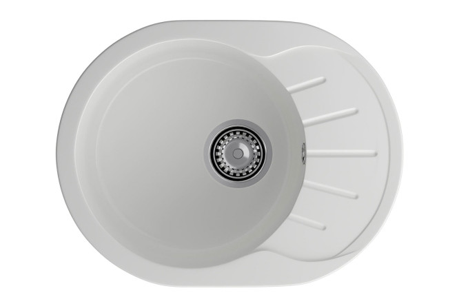 Изображение товара Врезная мойка с крылом GRANFEST Rondo GF-R-580L 57х44х20 см искусственный мрамор