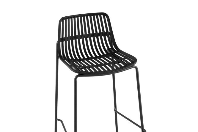 Стул барный с подушкой Stool Group Лоуран 49х100х49 см, цвет обивки чёрный, сидушки чёрный