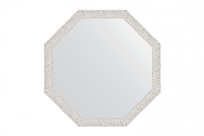 Зеркало настенное в багетной раме EVOFORM Octagon BY 3956, чеканка белая 63х63 см