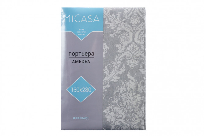 Фото 7 Штора на ленте MICASA Amedea 150х280 см, 1 шт., цвет серый