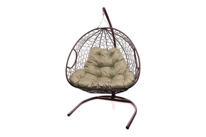 Изображение товара Кресло подвесное для двоих 119х186х120 см белое сталь