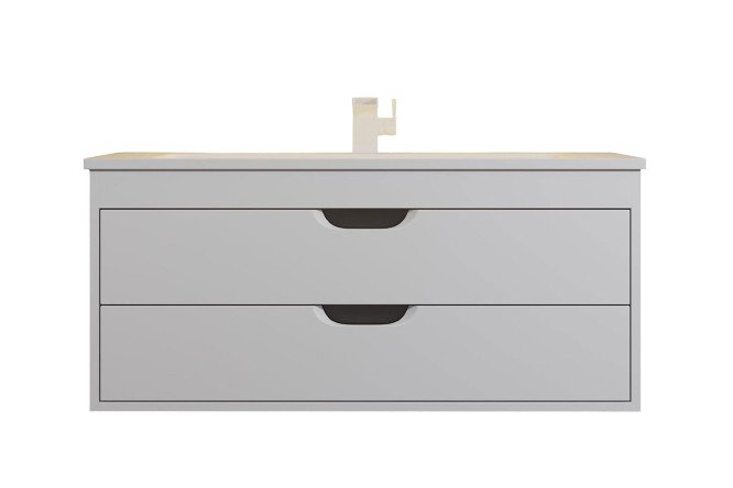 Изображение товара Подвесная тумба для ванной Modul 97 см с раковиной белый и графит