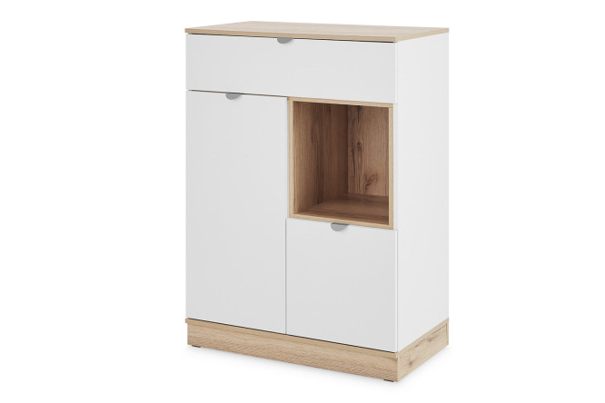 Изображение товара Комод с 1 ящиком Юкки белый и дуб делано компактный стильный