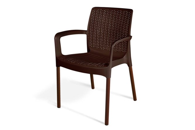 Изображение товара Стул SHT-S68 с подлокотниками цвет сидушки коричневый, ножек коричневый муар