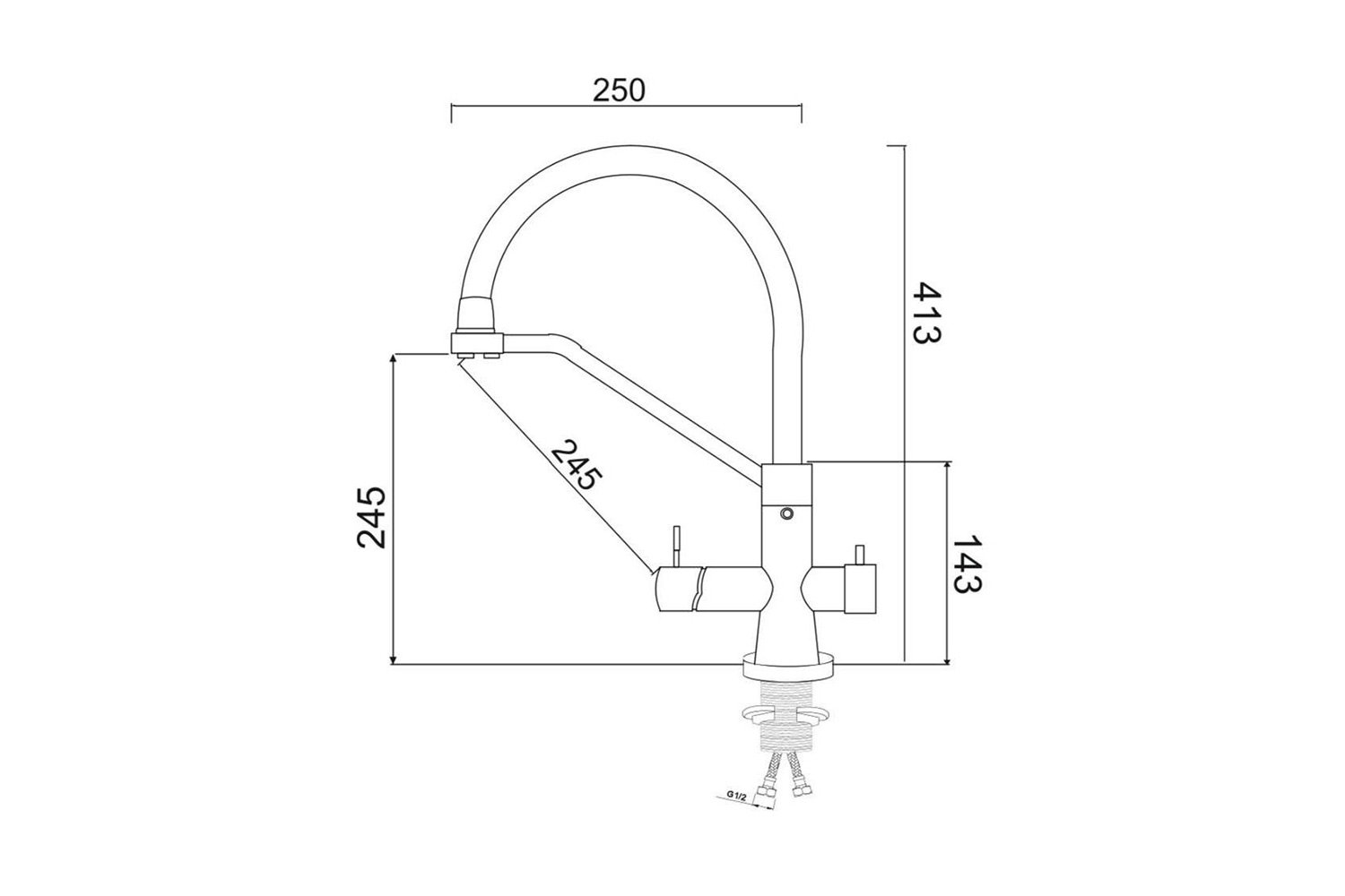 Смеситель для кухни РМС SUS127BL-016F-015