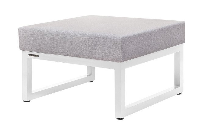 Изображение товара Пуф уличный Santorini 70х45х67 см с белым каркасом и серыми подушками