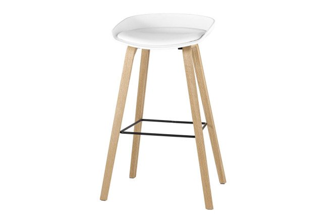 Изображение товара Стул барный Libra 50х85х40 см белый натуральное дерево
