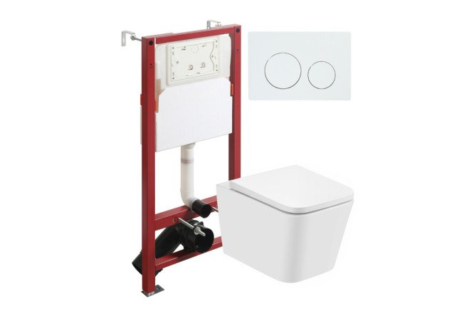 Изображение товара Унитаз с инсталляцией подвесной AGGER ATI08100+APB188