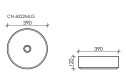 Умывальник накладной CERAMICANOVA Element CN6022MLG 39х12х39 см