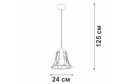 Светильник подвесной VITALUCE V2869-1/1S 3 кв.м., 24х125х24 см, E27