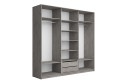 Шкаф-купе 3-дверный Magnus 240x230 см, белый глянец, бетон