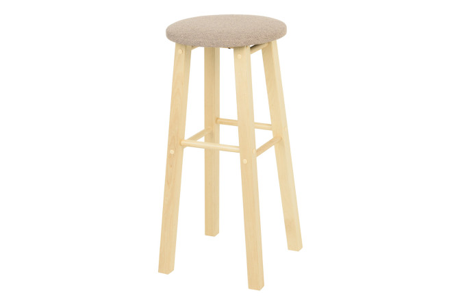 Изображение товара Барный табурет Loft Bar 36х66х36 см с коричневой обивкой и натуральными ножками