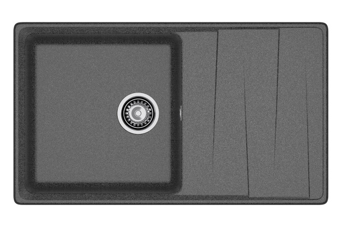 Изображение товара Врезная мойка с крылом GRANFEST Level GF-LV-860L 86х50х20 см из искусственного мрамора