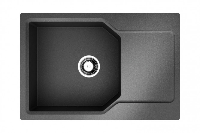 Изображение товара Мойка врезная кухонная с крылом OMOIKIRI Yonaka 78-LB-BL 78х51х19 см черная