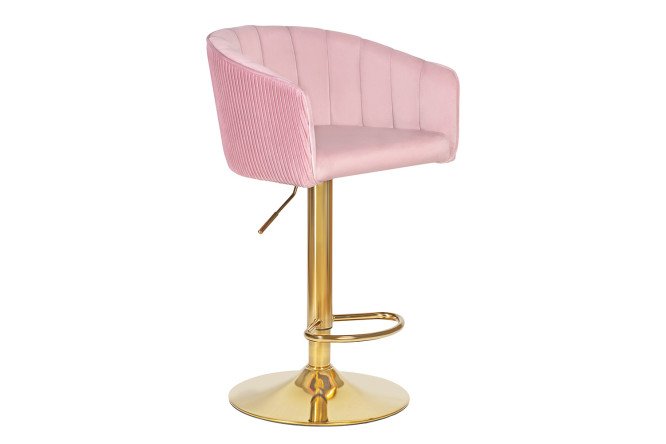 Стул барный DOBRIN Darcy Gold 51х86х46 см, цвет обивки розовый, ножек золотой