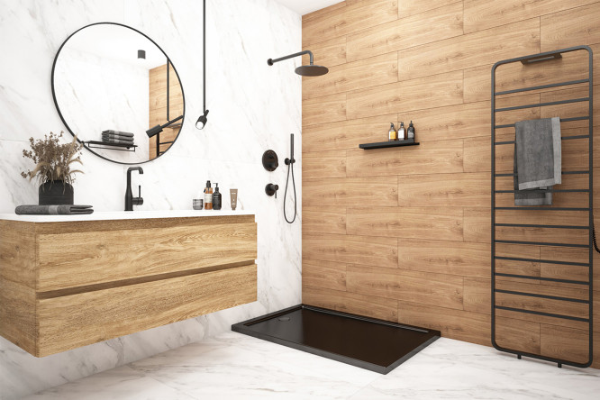 Поддон универсальный MELODIA DELLA VITA Square MTYSQ12080Bk 120х13х80 см