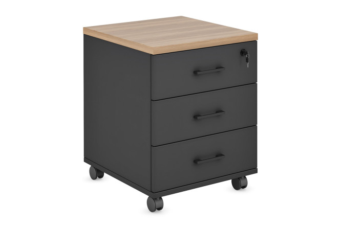 Изображение товара Тумба подкатная Evolution 3 ящика, с замком на верхний ящик 45х57х47.5 см