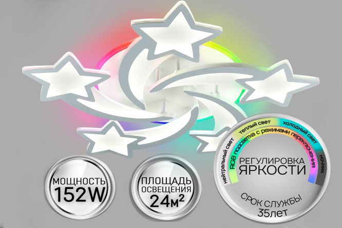 Люстра SEVEN FIRES Martein 24 кв.м., LED, 60 см