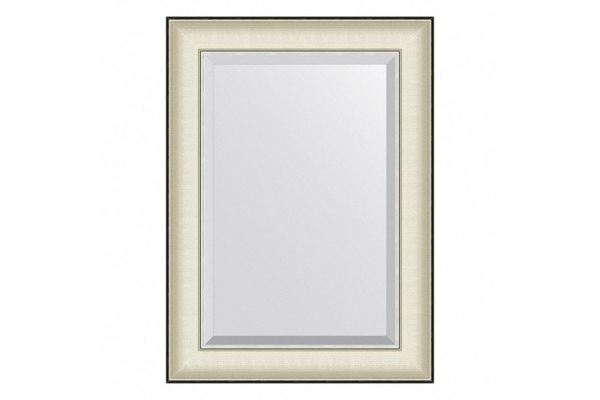 Изображение товара Настенное зеркало с фацетом в багетной раме EVOFORM BY 7449 белое кожа хром 54x74 см