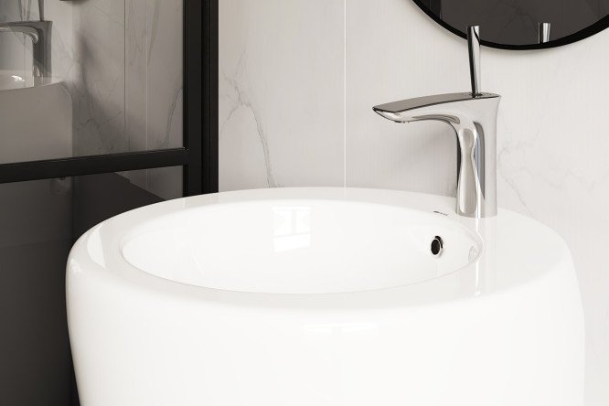 Умывальник моноблок напольный CERAMICANOVA CN1807 55х85х51.5 см