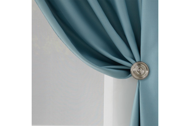 Штора MICASA Pure 145х260 см, 1 шт., цвет серо-голубой