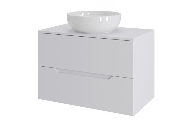 Изображение товара Тумба подвесная ORANGE Line 80 с раковиной из МДФ и современным дизайном