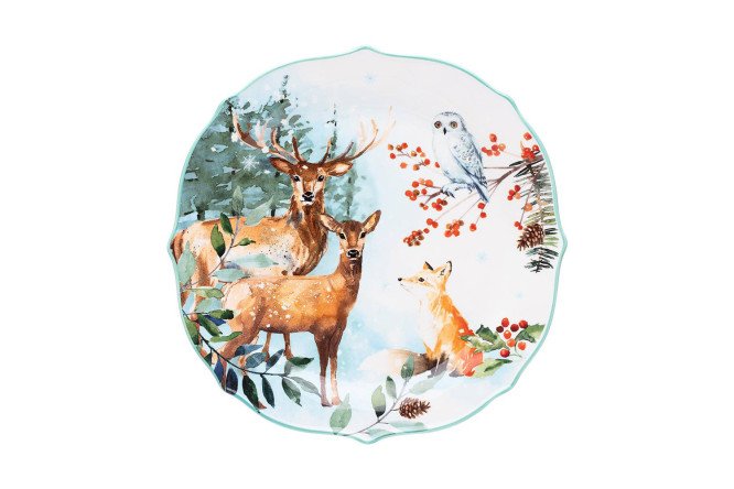 Изображение товара Обеденная тарелка Lefard Лесная сказка из фарфора 26,5 см мультиколор