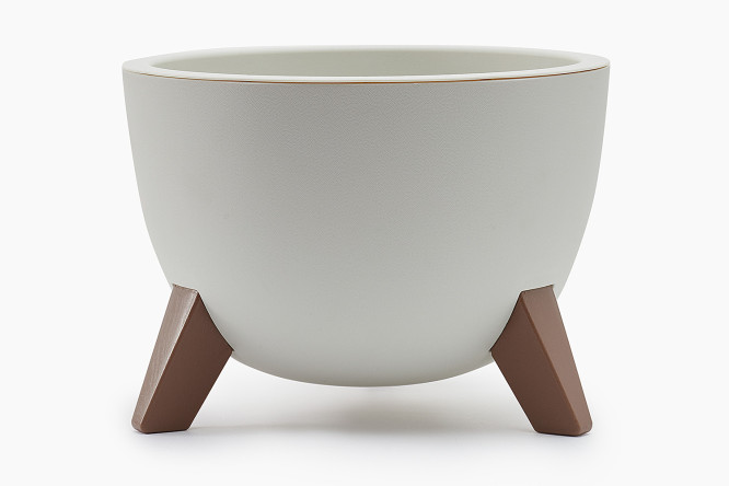 Изображение товара Кашпо Флориан 25х18.5 см, объем 4.2 литра, стиль белый ротанг