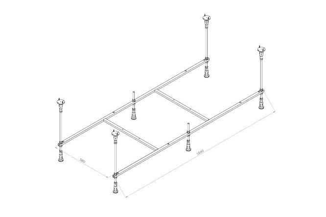 Каркас для ванны 170х70 AM.PM X-Joy W94A-170-070W-R 164х58.1х58 см