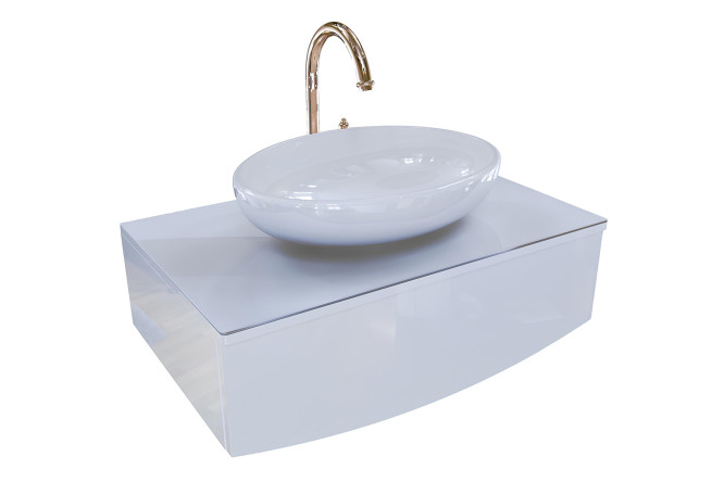 Изображение товара Тумба 1Marka Nega 80 см белая подвесная без раковины для ванной