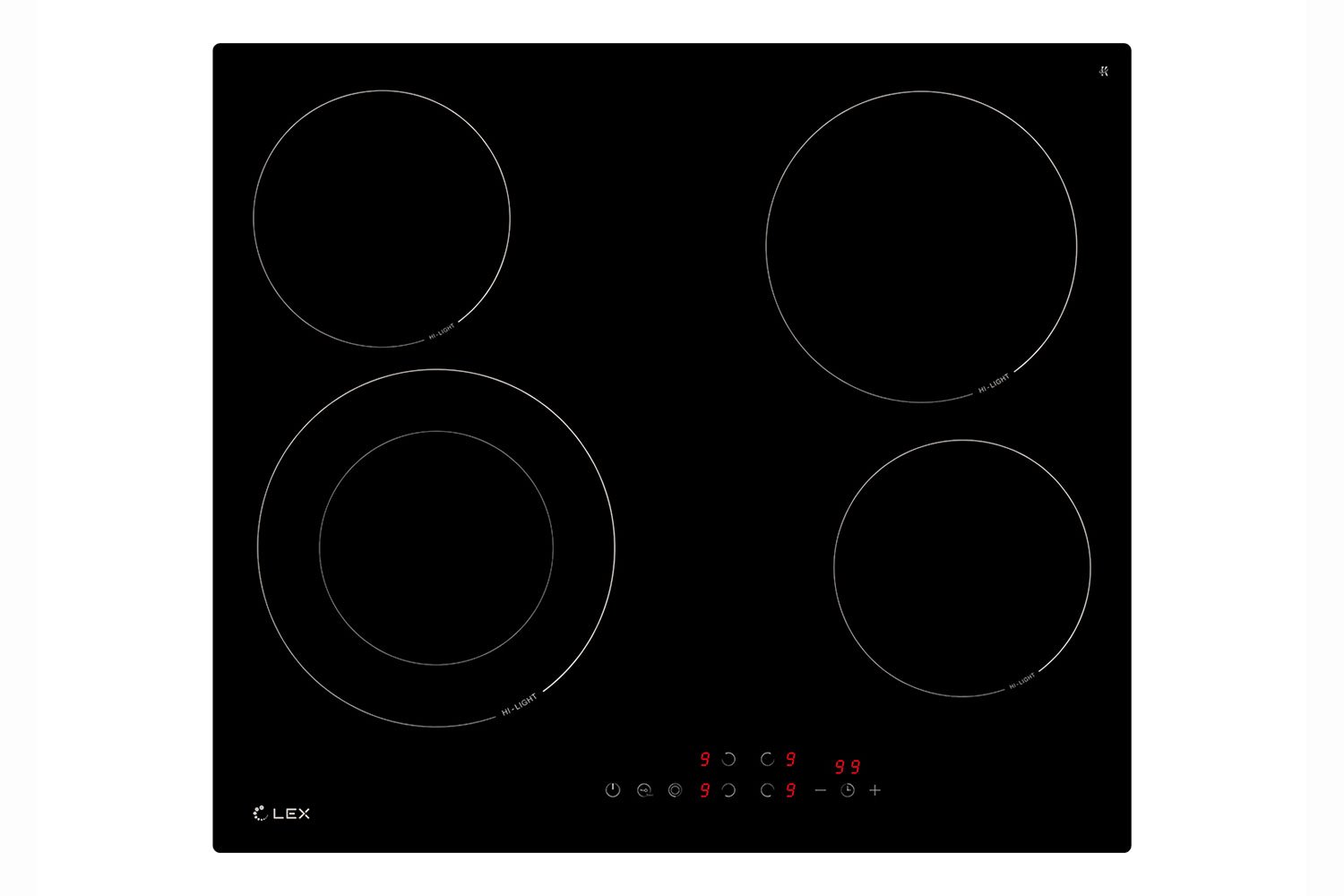 Электрическая панель LEX EVH 6041 BL, чёрный 59 см