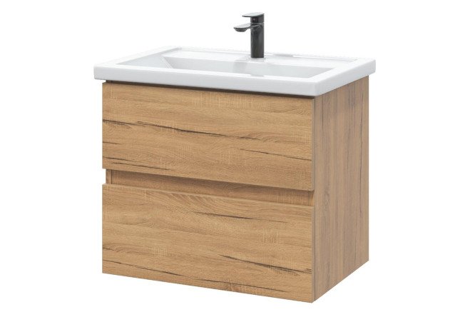 Изображение товара Тумба подвесная Sanstar Lavanti 61 см с раковиной дуб вотан