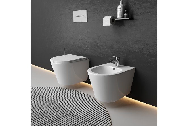 Биде подвесное CERAMICANOVA Forma Rimless CN3012 37х32.5х16.2 см