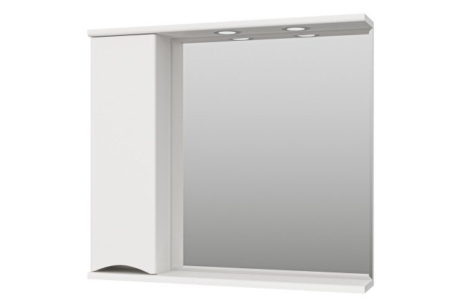 Изображение товара Зеркало-шкаф Элвис 85 П-Элв-01085-011Л c LED-подсветкой 83.2х74.2х15 см, Левый