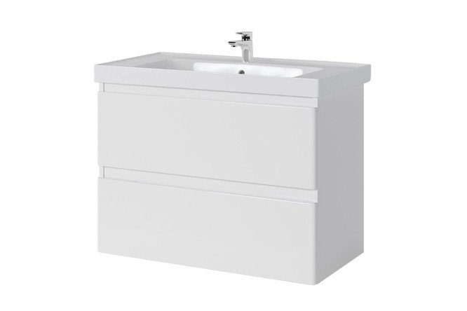 Изображение товара Подвесная тумба для ванной комнаты Sanstar Riana 86,6 см белая с раковиной