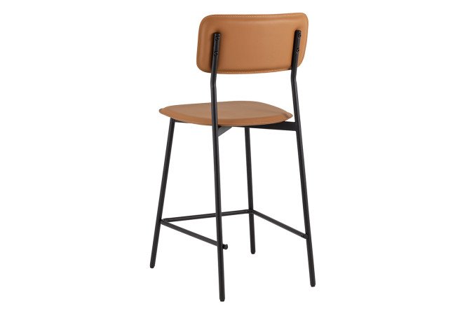 Стул барный Stool Group Mikkie 43х92х49.5 см, цвет обивки коричневый, ножек чёрный