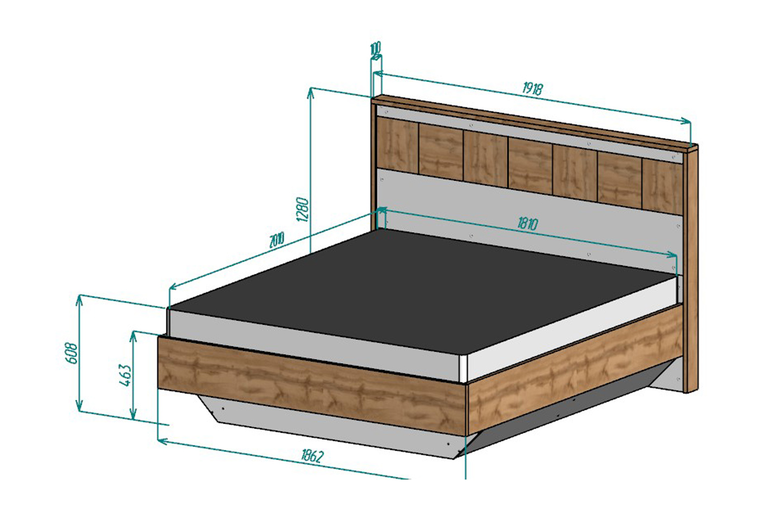 Двуспальная кровать с размерами