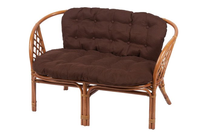 Изображение товара Диван 2-местный Багама цвет каркаса коньячный, мягких элементов коричневый