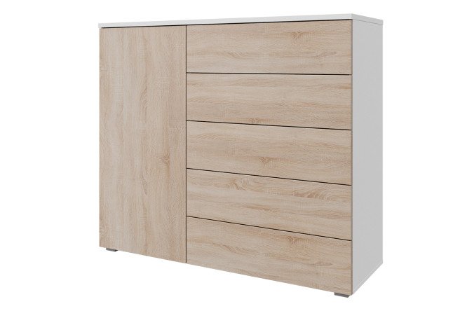 Изображение товара Комод Оскар Лайн 125,4х109,2х44 см белый дуб сонома мебель для хранения