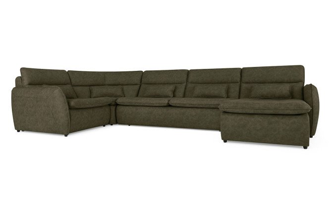 Изображение товара П-образный диван-кровать Ривьера с механизмом Дельфин 395х94х215 см