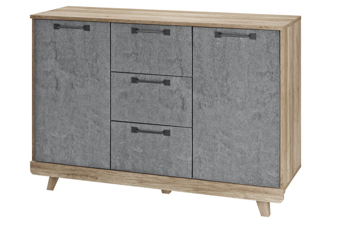 Изображение товара Комод Мегаполис графит и дуб Каньон 121x82,8x40,4 см