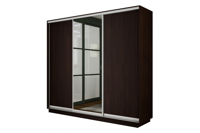 Изображение товара Трехдверный шкаф-купе Slide-2 210х240х60 см венге серебро зеркало
