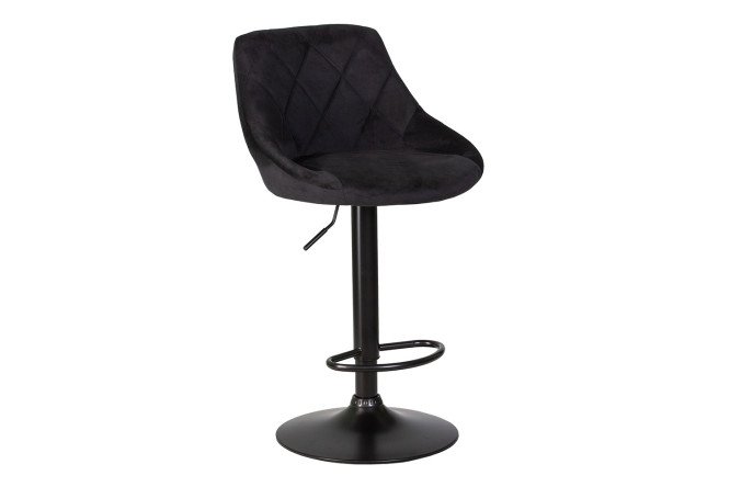 Стул барный DOBRIN Logan Black 45.5х84х48 см, цвет обивки чёрный, ножек чёрный
