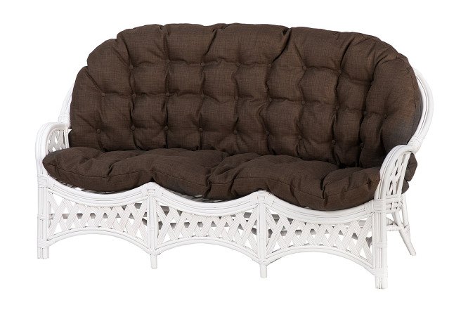 Изображение товара Диван Cobana 3-местный цвет каркаса белый, мягких элементов коричневый