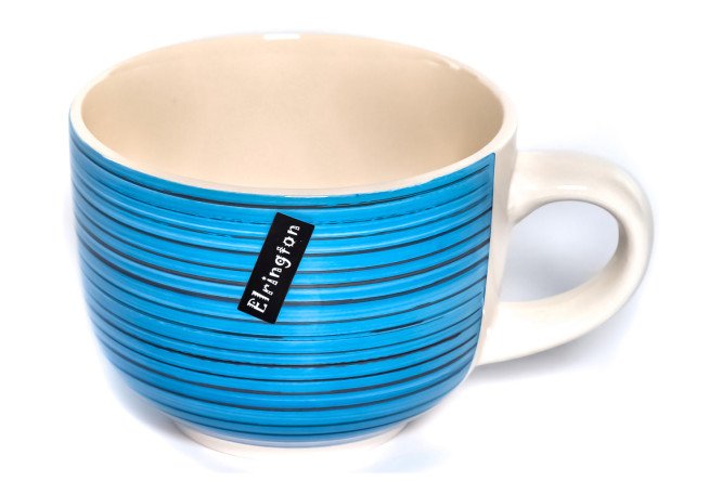 Изображение товара Керамическая кружка Elrington Аэрограф Морской вечер 500 мл голубой белый
