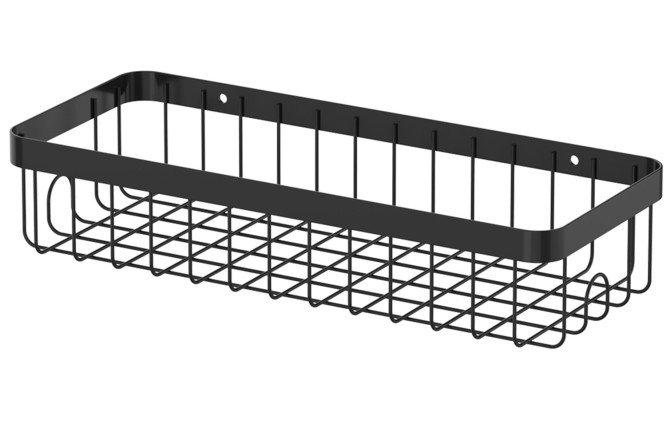 Изображение товара Полка с крючками Malo 29x6x12 см сталь чёрная для хранения и организации