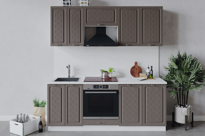 Изображение товара Кухонный гарнитур Бьянка 200x213.2x47.8 см с фасадом из МДФ ПВХ