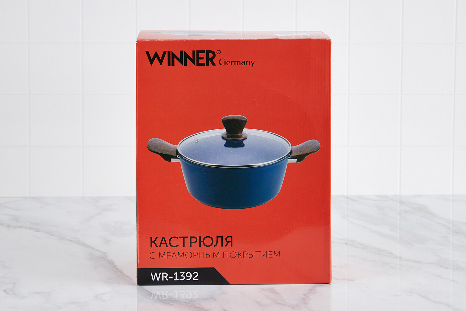 фото Кастрюля с крышкой лазурь winner