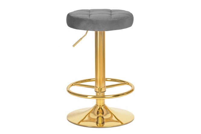 Изображение товара Барный табурет DOBRIN Bruno Gold 38.5х61х38.5 см, цвет обивки серый, ножек золотой