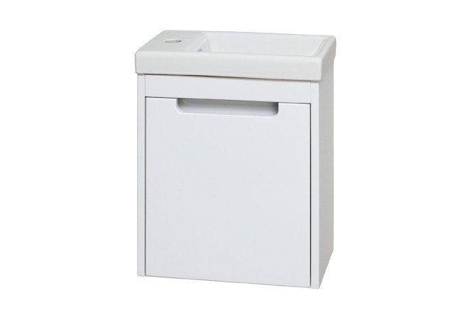 Изображение товара Тумба RUNO Микра подвесная 38.5 см, цвет каркаса белый, фасада белый